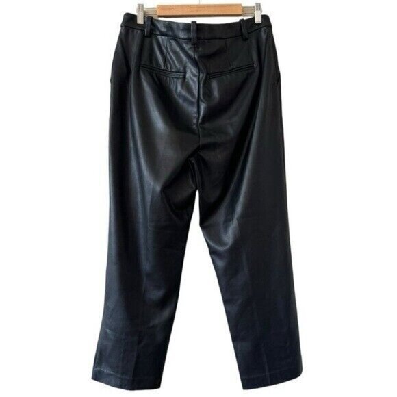 MADEWELL x Aimee Song Faux Leather Black Trousers Size 14 NEW - Picture 8 of 10